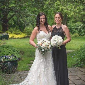 Floor Length Chiffon Black Dress